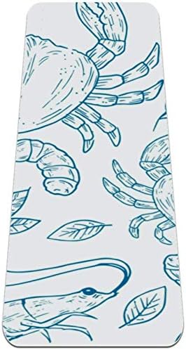 Siebzeh Рисованный Ръчно килимче за йога от естествени морски дарове, Омари, Раци и скариди Премиум-клас, в Екологично Чист Гумена подложка за здраве и фитнес, нескольз