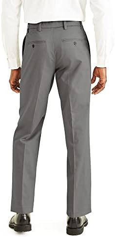 Мъжки панталони-участък Докерите Класически намаляване на Фирменото памук цвят Каки Апартамент в сгъвката (обикновени, големи и високи)