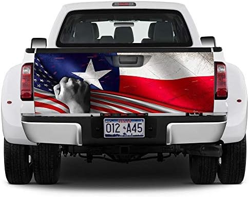 Стикери за товарни автомобили FLAGWIX-Texas Стикер на Задната врата на американския камион, 66 x 26 Стикери с Графика за Леки автомобили, Камиони, джипове