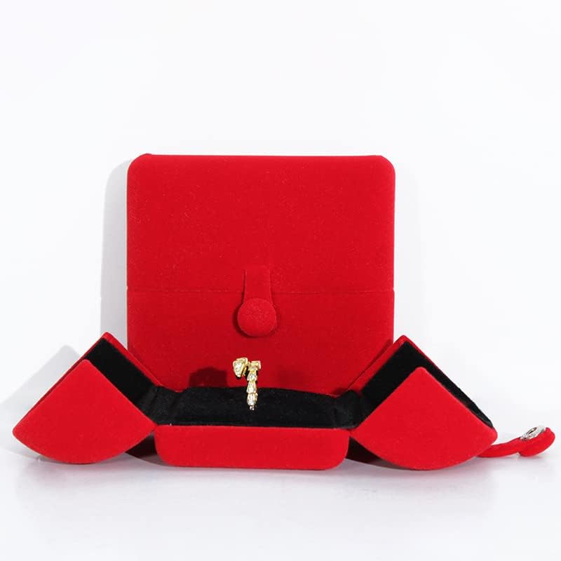 Кутия за Пръстените Премия Кадифе Подарък Кутия за Сватбената Церемония Кутия-Органайзер За Бижута Кутия за Съхранение на Бижута за Сделки с Подарък Калъф за Пръс?