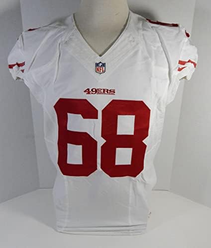 2014 San Francisco 49ers 68 Game Пуснати на Бялата Фланелка DP16480 - Използваните тениски За игри NFL Без подпис