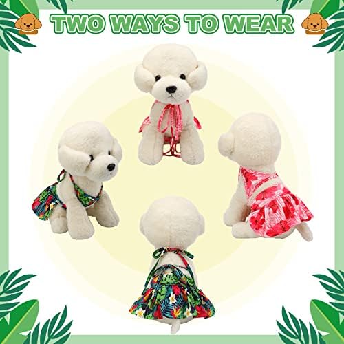 Amylove 4 опаковки Бикини за кучета, бански за момичета, Бански костюм за кучета, Купальное рокля за малки кученца, Хавайски плажни дрехи за домашни любимци, Лятна хавай