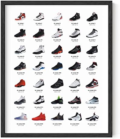 Плакати с кроссовками Haus и нюанси за момчета - Плакат с обувки на Майкъл Джордан, Готини плакати с образа на маратонки на стената за спални момчета, Плакати с Надпис