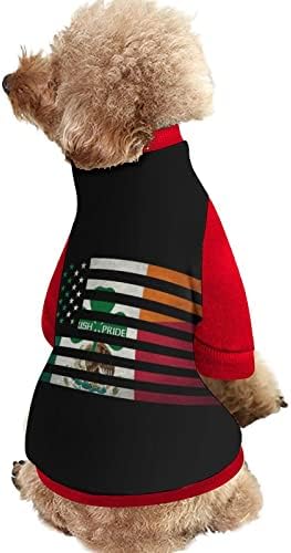 FunnyStar Ирландската Гордост Мексиканско-Американски Флаг Принт Hoody за Домашни Любимци с Флисовым Пуловером Гащеризон за Кучета Котка с Дизайн