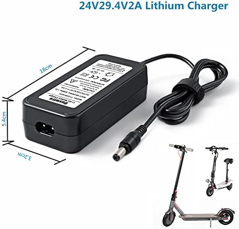 Duxwire 24V 29.4V2AA Източник на захранване ac/dc 7S Литиево-йонна батерия, Зарядно устройство и Кабел за въвеждане на 100-240 v 50 / 60hz, Адаптер