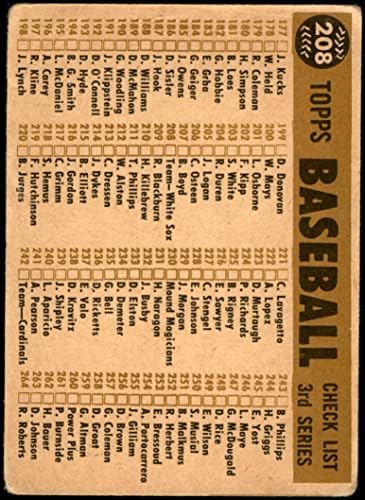 1960 Topps # 208 списък отбор Уайт Сокс Чикаго Уайт Сокс (бейзболна картичка) БЕДНИТЕ Уайт Сокс