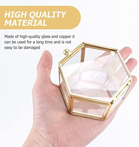 Сватбена Украса Златна Стъклена Бижутерия Финансирани Малка Кутия Органайзер За Показване На Бижута Кутия За Сенниците С Капак Домашна