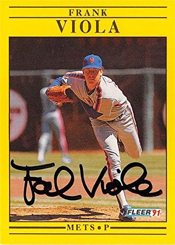 Склад на автографи 586850 Бейзболна картичка на Франк Виола с автограф - Ню Йорк Метс - 1991 Fleer №165