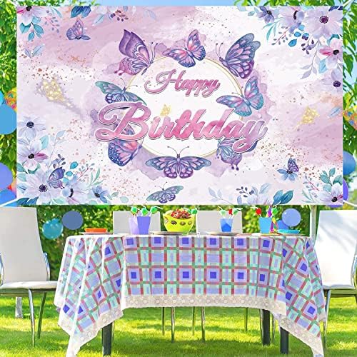 Лилавата Пеперуда Честит Рожден Ден На Фона На Банер Декор На Сладки Малки Момичета Принцеса Цветен Фон За Снимки Рожден Ден Украси Торта