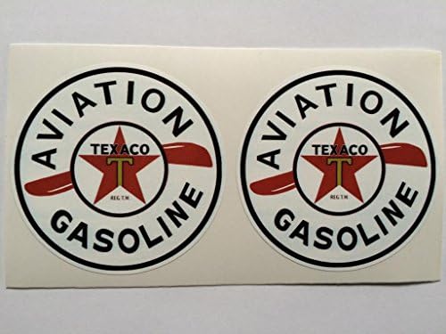 2 Етикети за щанцоване на авиационен бензин Texaco