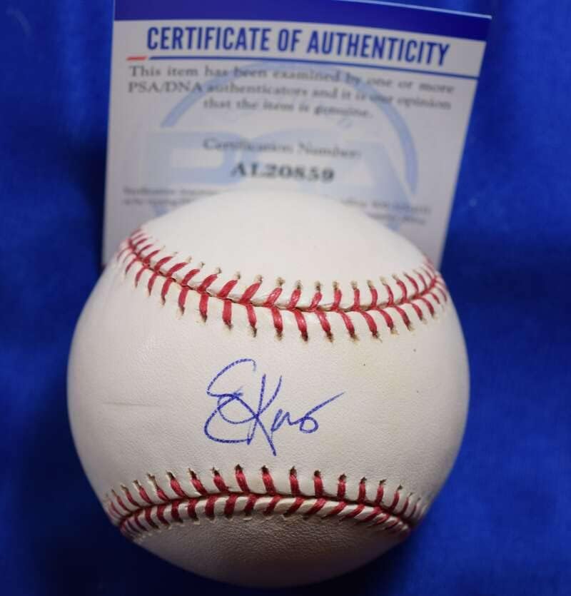 Ерик Каррос Автограф на PSA ДНК Coa Мейджър лийг Бейзбол с Автограф OML
