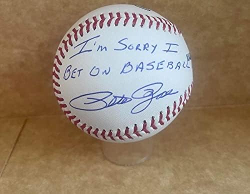 Пийт Роуз, Извинявай, сложих На Бейзбол С Автограф M. l. Baseball Jsa Af50454 - Бейзболни Топки С Автографи