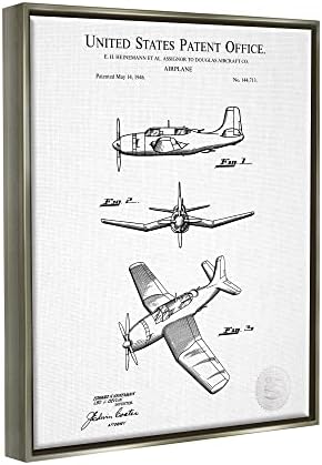 Подробна таблица на патенти на самолети Stupell Industries, Стенно изкуство в Плаваща рамка, Дизайн на Карл Хронека
