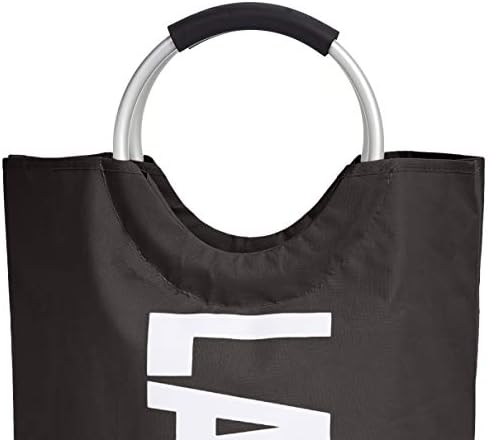 Тъканта, кошница за дрехи Basics с алуминиева дръжка, черна