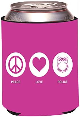 Охладител за бирени кутии /газирани напитки Rikki Knight RKws-42183 Peace Love Police Rose Розов цвят