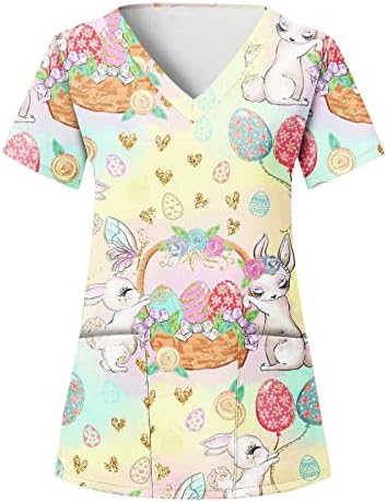 Дамски Ризи На Ден честит Великден, Цветна Тениска с изображение на Лов За Яйца, Сладък Заек за Момичета Pirnt, Тениски Свободно, Намаляване,
