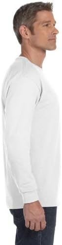 Hanes Мъжки 6,1 унции. Тениска ComfortSoft с дълъг ръкав, без етикет (5586)