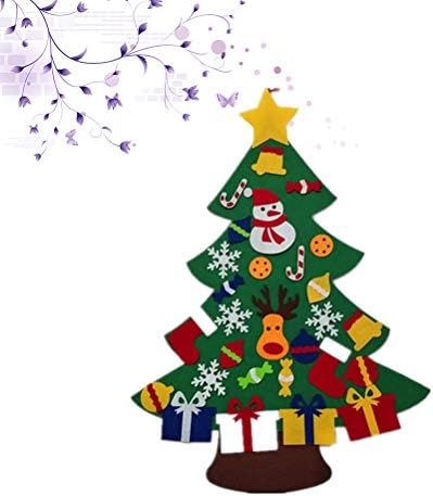 3 бр. Фетровая Коледна Елха направи си САМ Коледна Елха с Декорации Стенен Декор с Окачен на Въжето за Деца Коледни Подаръци Украса Домашни