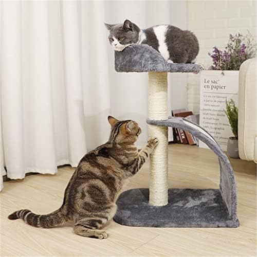 Когтеточка и мат KKVEE Cat Tree с покритие от сизал, Център за активна почивка за котенца (Доставка на повече от 10 дни) (Цвят: Сив,